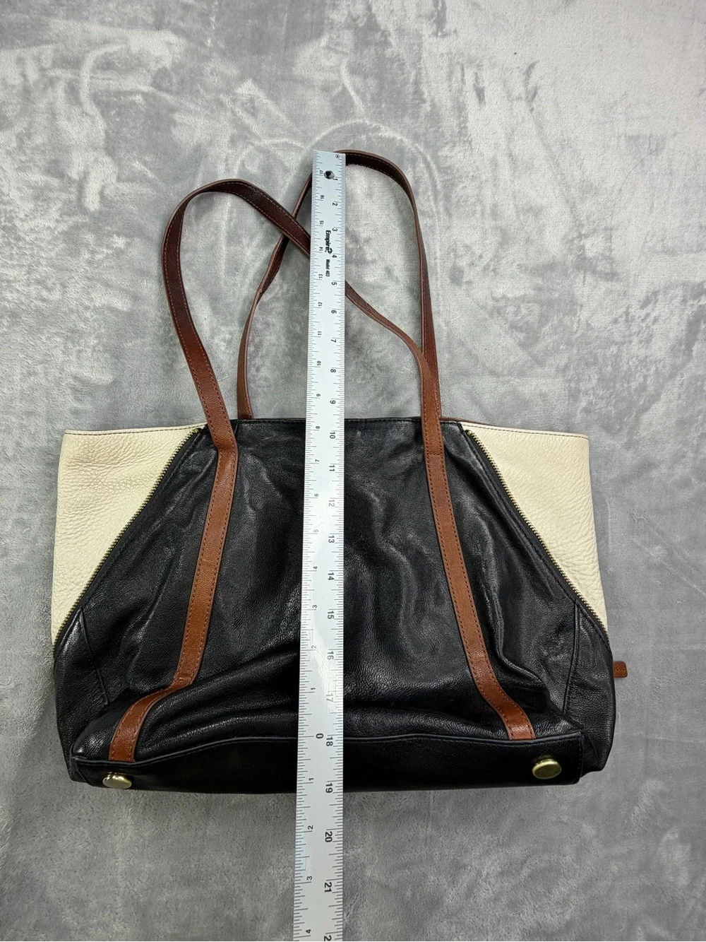 Fossil Black Leather Messenger Tote  Fall Bag Women’s Party Guest Vintage